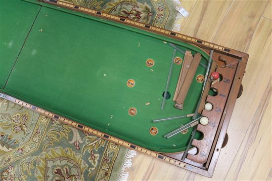 A Victorian bar billiards table 110cm